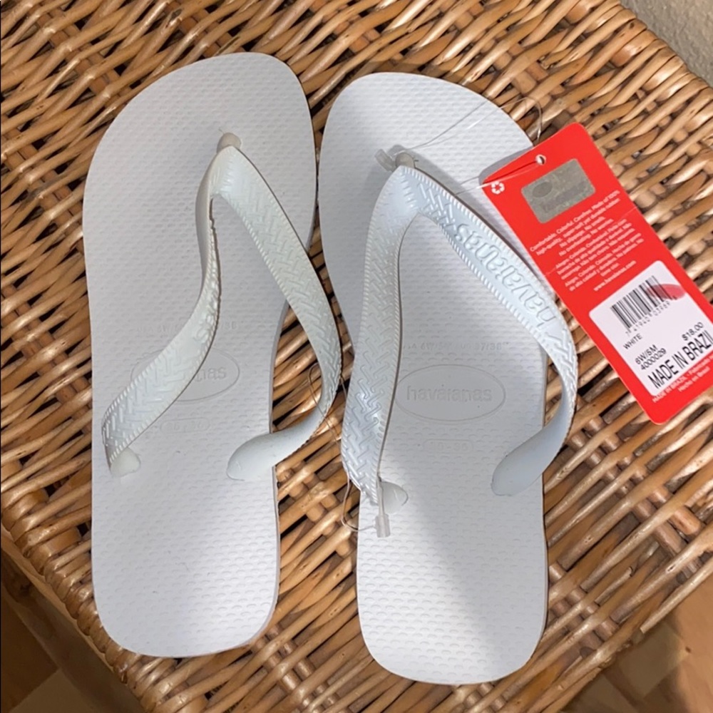 Havaianas white top sandals